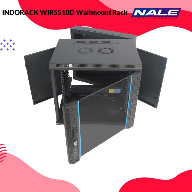 WIR5510D-2 INDORACK WIR5510D Wallmount Rack 10U-550mm Depth Double Glass Door - Gambar 2