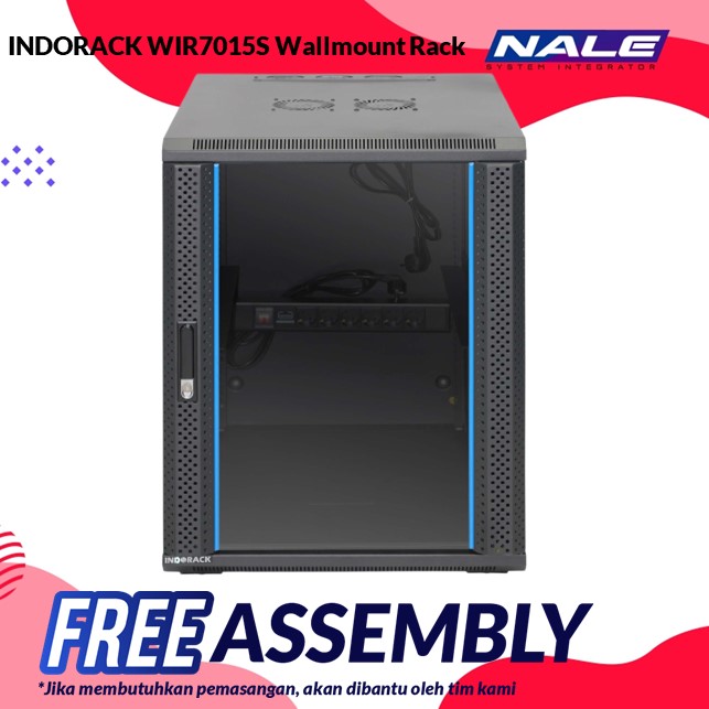 WIR7015S INDORACK WIR7015S Wallmount Rack 15U-700mm Depth Single Glass Door - Gambar 1