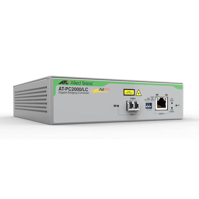 AT-PC2000-LC Allied Telesis 10/100/1000T to 1000SX/LC POE+ Media & Rate Converter (AT-PC2000/LC-960) - Gambar 1